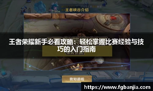王者荣耀新手必看攻略：轻松掌握比赛经验与技巧的入门指南