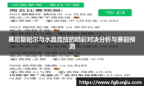 慕尼斯帕尔与水晶竞技的精彩对决分析与赛前预测
